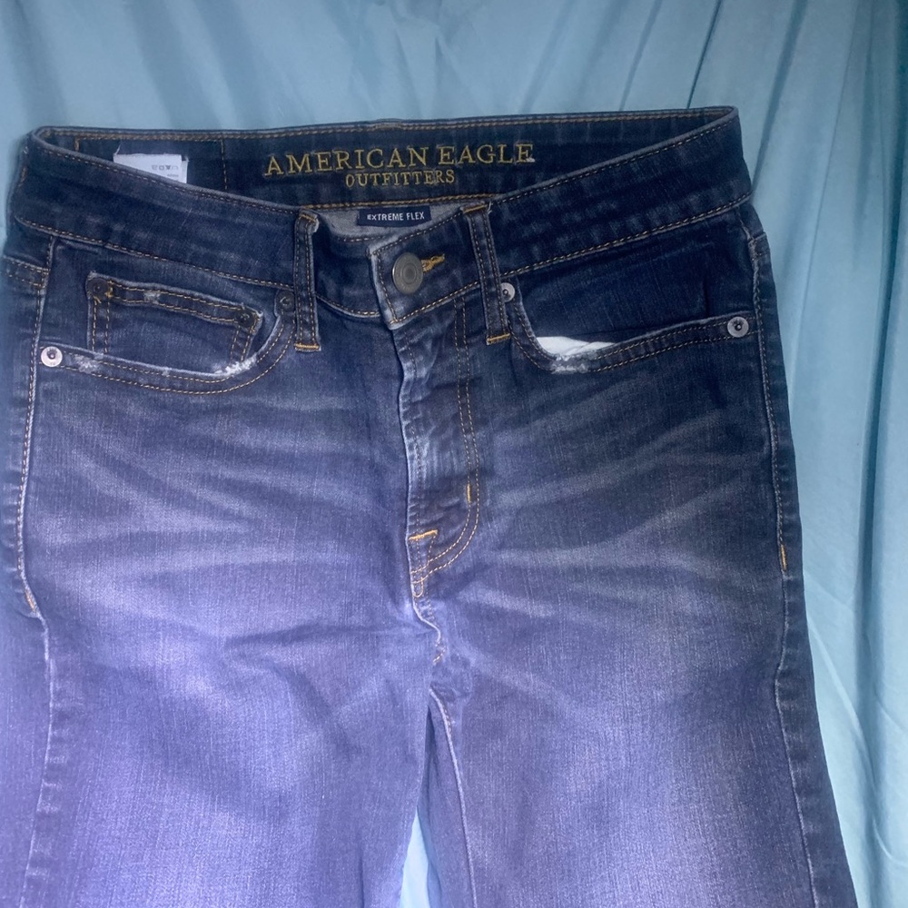 Dark Denim American Eagle Extreme Flex Jean 28x30 , with front and back pockets